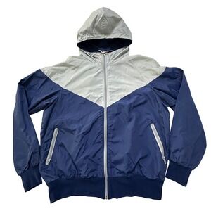 VTG 70s 80s Nike Orange Tag Windbreaker Jacket Men XL USA Made Blue Grey Chevron